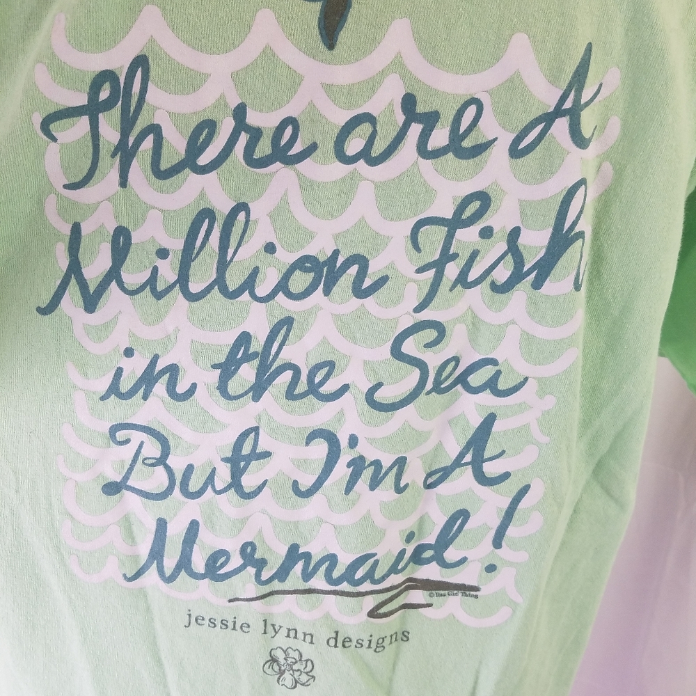 Itsa girl thing green mermaid tee shirt